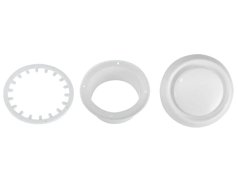 Ventliatierooster Wit rond 125mm met aansluitbus