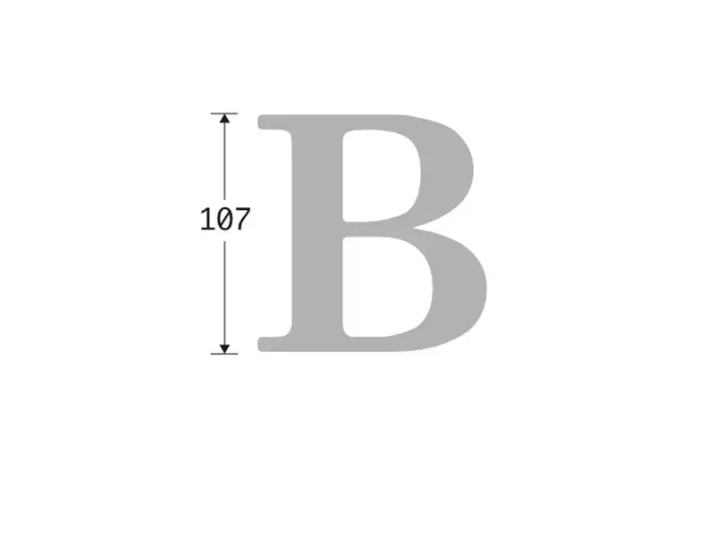 Huisletter IJzer zwart gelakt Letter B Oxford 44mm