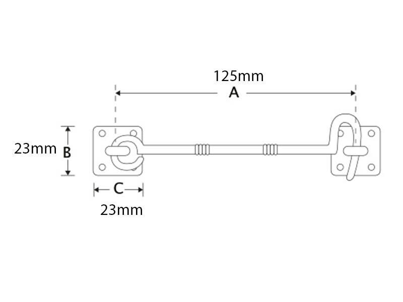 Kajuithaak (windhaak) Zwart 125 mm