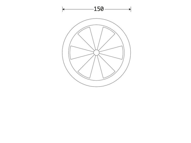 Ventilatierooster Gent rond 150mm afsluitbaar ijzer zwart