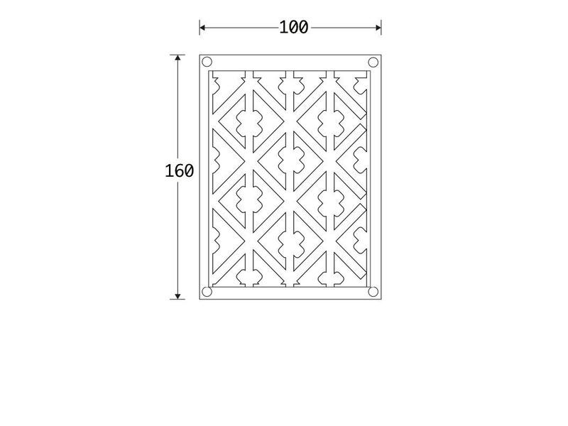 Ventilatierooster Versailles 160x100mm ijzer blank