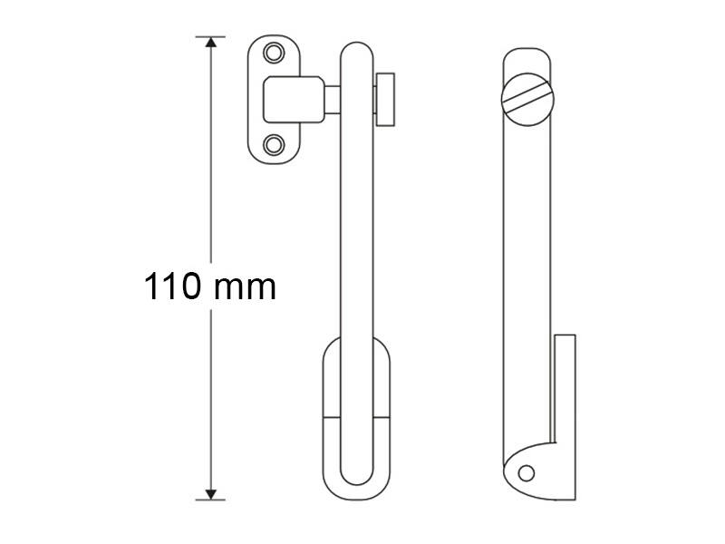 Raamschaar IJzer verzinkt 110mm. Geschikt voor Valraam/klepraam
