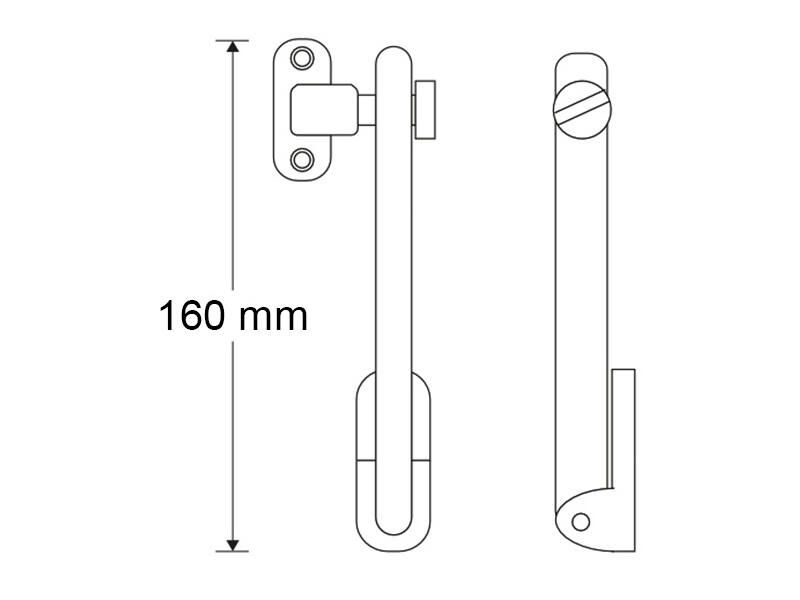 Raamschaar IJzer verzinkt 160mm. Geschikt voor Valraam/klepraam