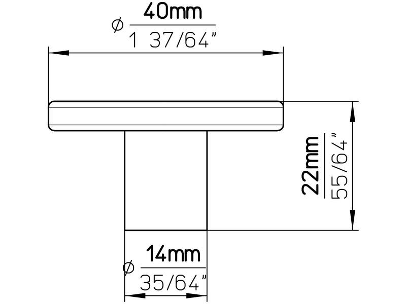 Meubelknop wit kunststof 40mm 40x40x22mm