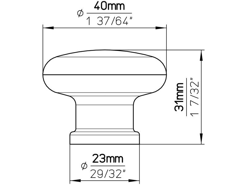 Meubelknop zwart kunststof 40mm 40x40x31mm