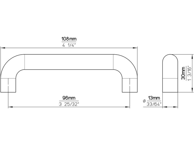 Meubelgreep grenen hout 96mm 108x13x30mm