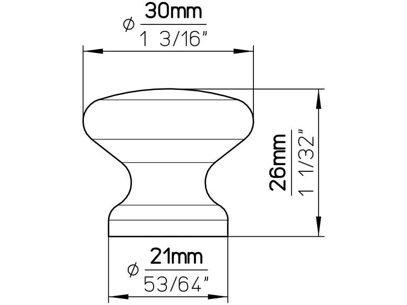 Meubelknop grenen hout 30mm 30x30x26mm