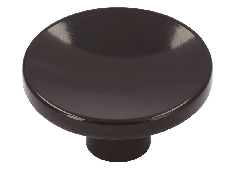 Meubelknop zwart/bruin kunststof 40mm 40x40x22mm