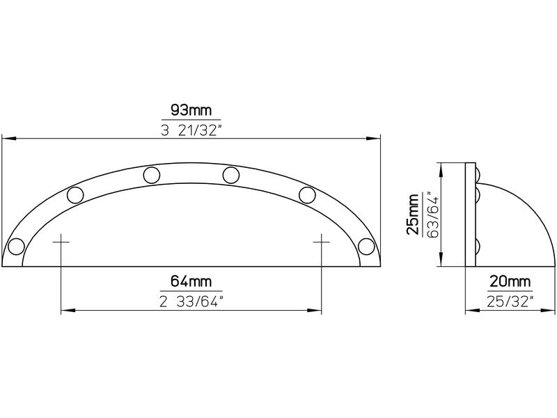 Meubelgreep mat nikkel 64mm 93x27x20mm