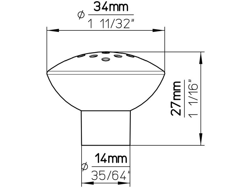 Meubelknop mat chroom 34mm 33x33x27mm