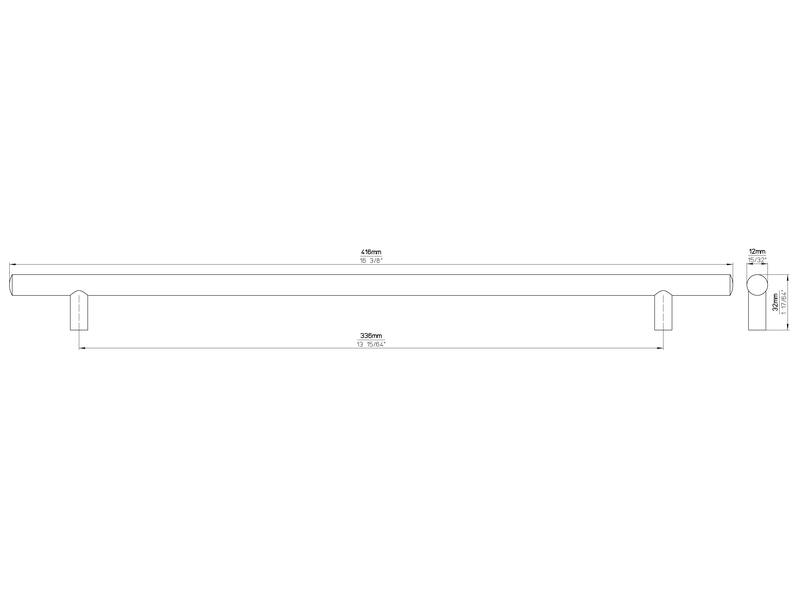 Meubelgreep RVS look 336mm 416x12x32mm