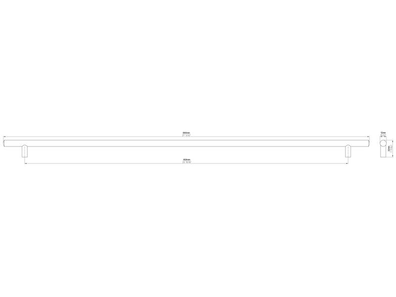 Meubelgreep RVS look 608mm 688x12x32mm