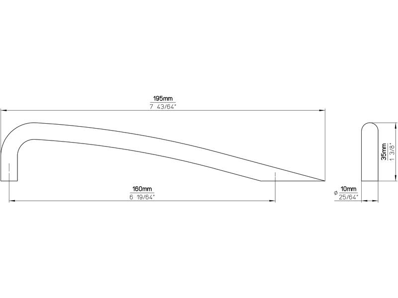 Meubelgreep RVS Half Bow 160mm 195x10x35mm