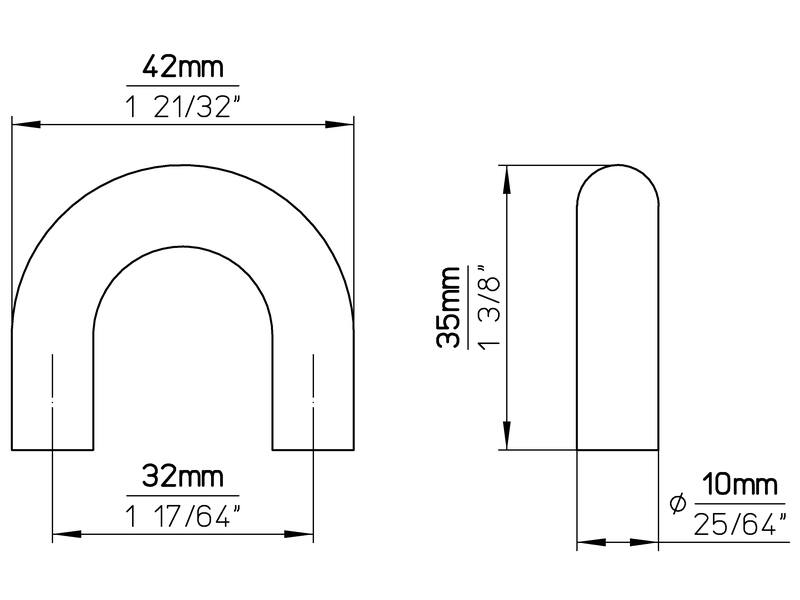 Meubelgreep Turn 32/10/10mm 42x10x35mm