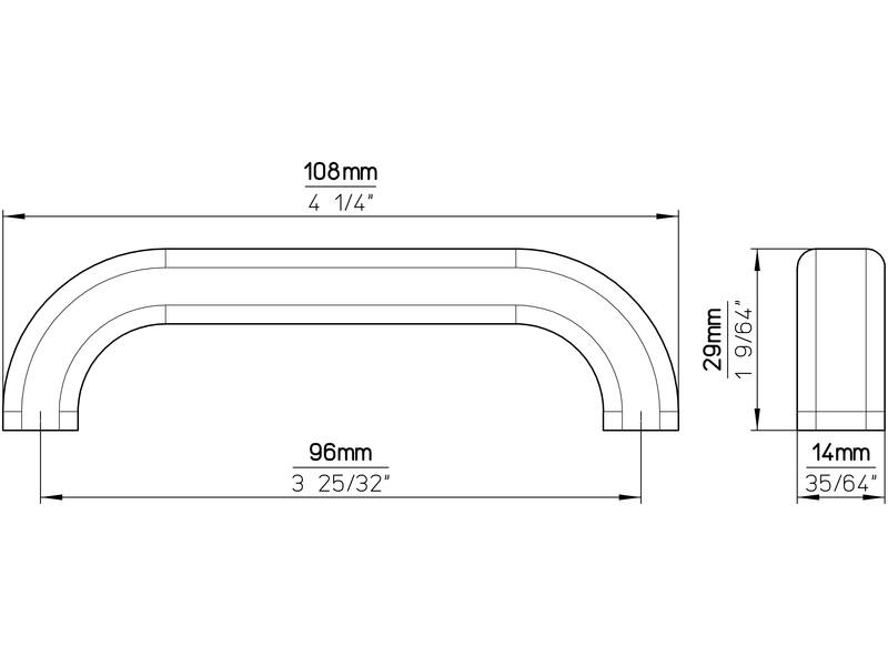 Meubelgreep beuken hout 96mm 108x14x29mm