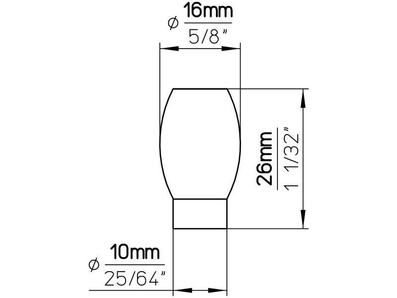Meubelknop RVS look 15mm 16x16x26mm