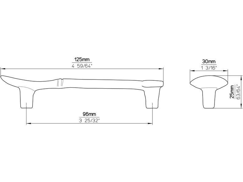 Meubelgreep tin look lepel 96mm 125x30x25mm