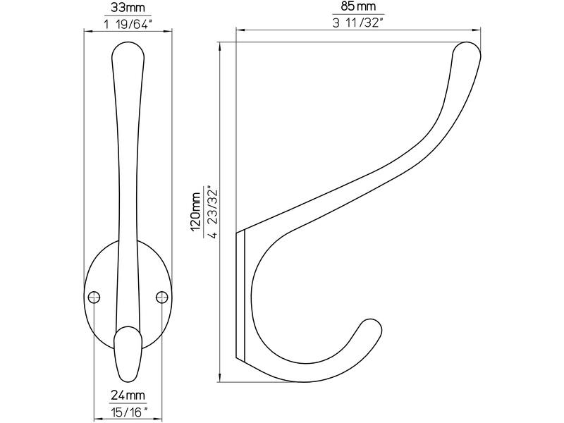 Kapstokhaak wit enkel 120x33x85mm