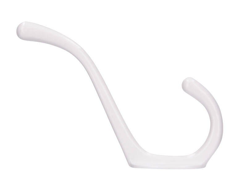 Kapstokhaak wit enkel 120x33x85mm