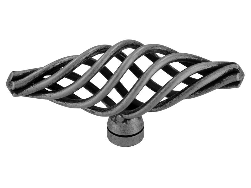 Meubelknop antiek ijzer look Cage T-model 74mm 74x27x35mm