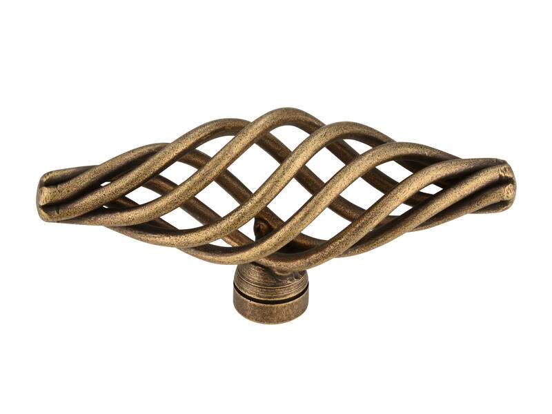 Meubelknop brons look Cage T-model 74mm 74x27x35mm