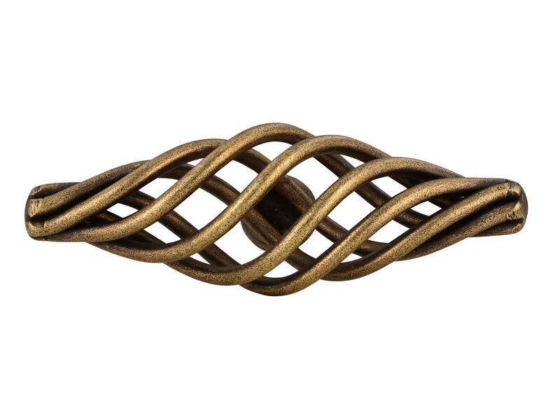 Meubelknop brons look Cage T-model 74mm 74x27x35mm