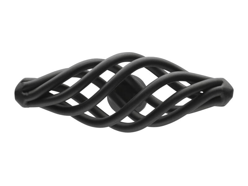 Meubelknop zwart Cage T-model 62mm 62x22x32mm