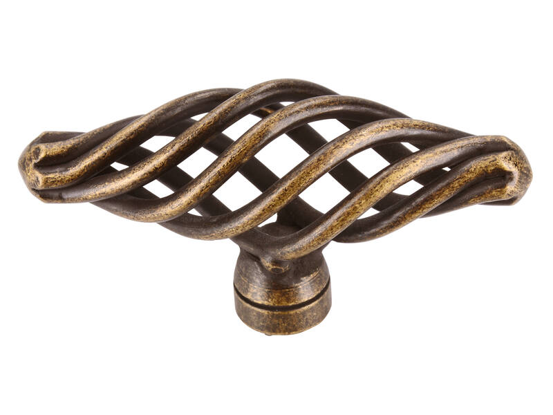 Meubelknop brons look Cage T-model 62mm 62x22x32mm