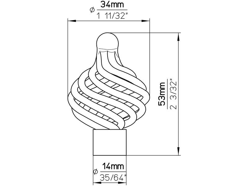 Meubelknop brons look Cage 34mm 34x34x53mm