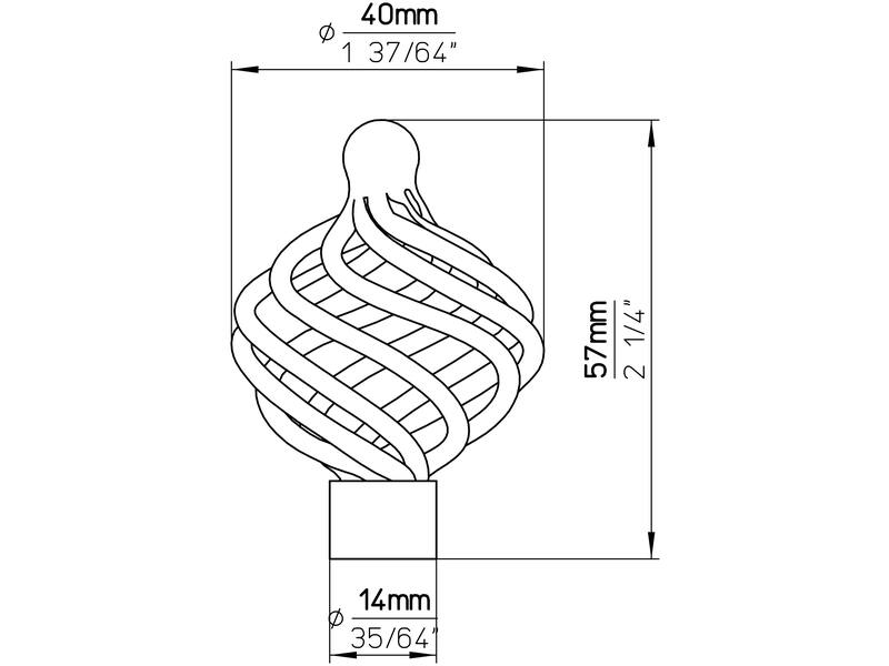 Meubelknop antiek ijzer look Cage T-model 40mm 40x40x57mm
