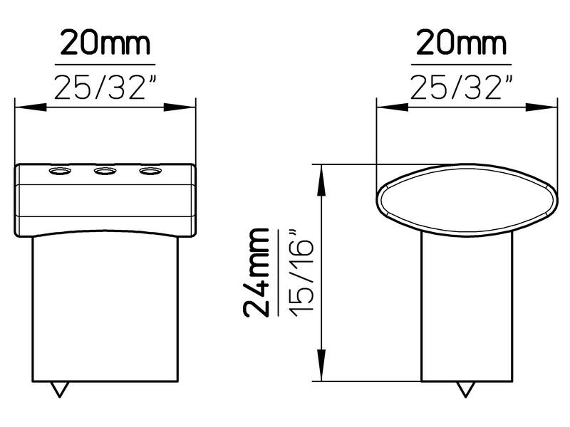 Meubelknop mat chroom 20mm 20x20x24mm