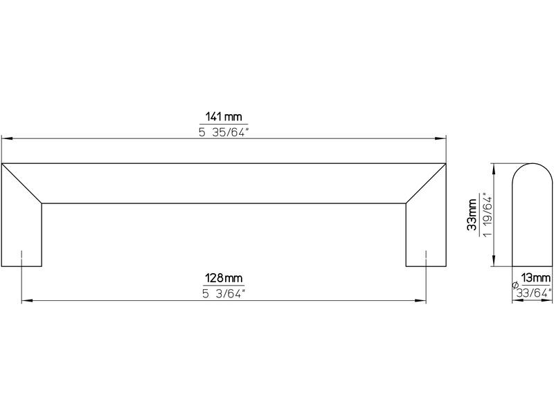 Meubelgreep RVS 128mm 141x13x33mm