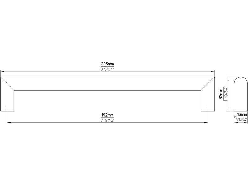 Meubelgreep RVS 224mm 237x13x33mm