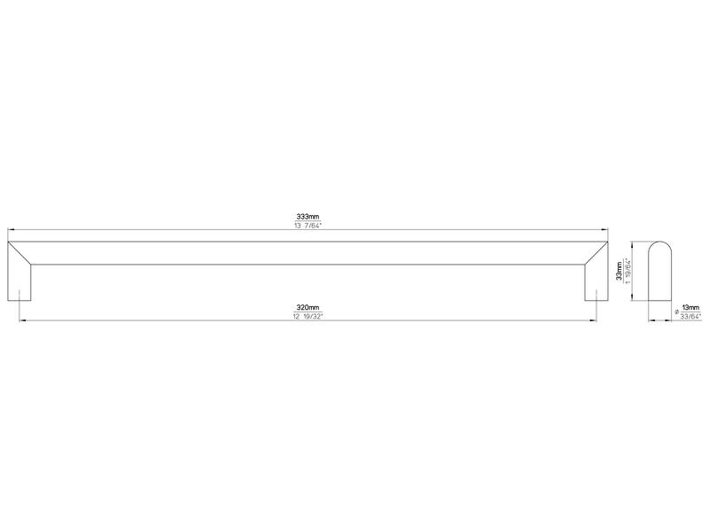Meubelgreep RVS 320mm 333x13x33mm