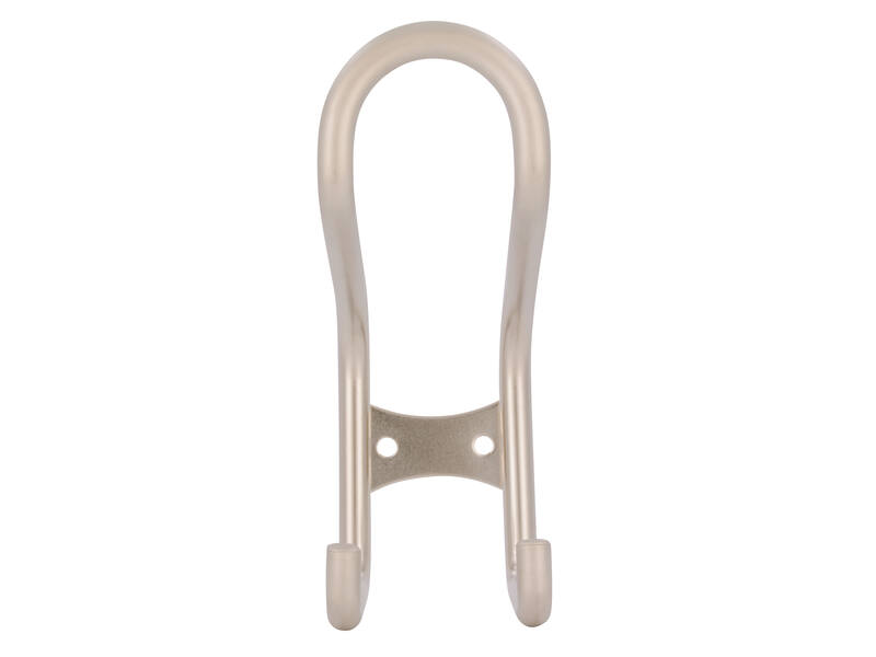 Kapstokhaak mat nikkel zamac 126mm dubbel 126x50x80mm