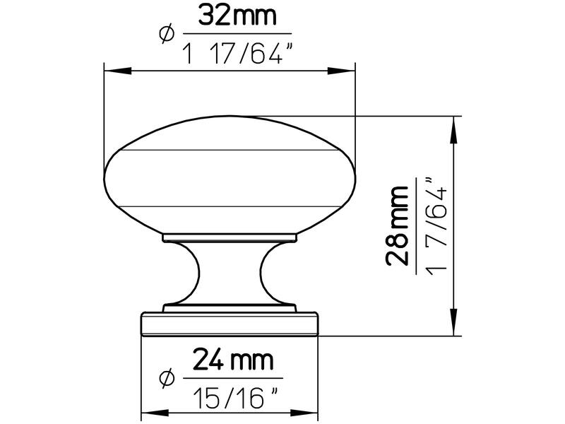Meubelknop brons look 33mm 32x32x28mm