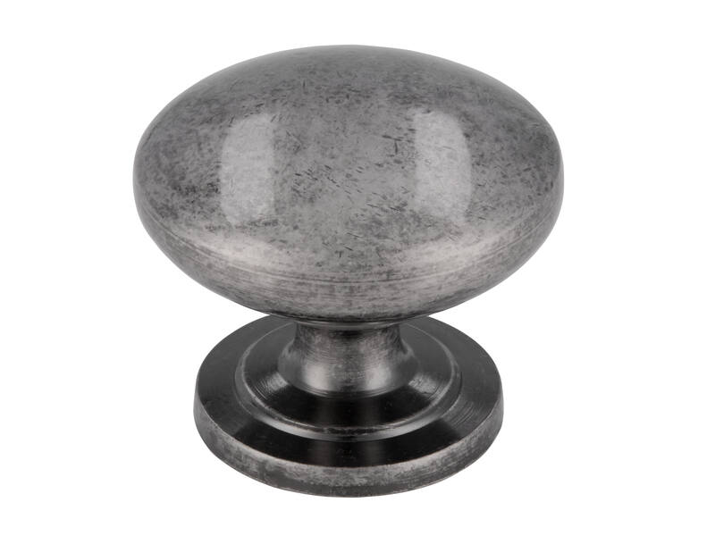 Meubelknop antiek zilver look 33mm 32x32x28mm