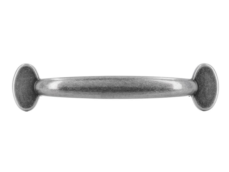 Meubelgreep antiek zilver look 96mm 129x30x27mm