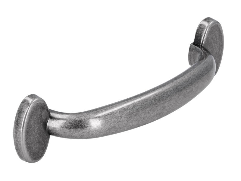Meubelgreep antiek zilver look 96mm 129x30x27mm