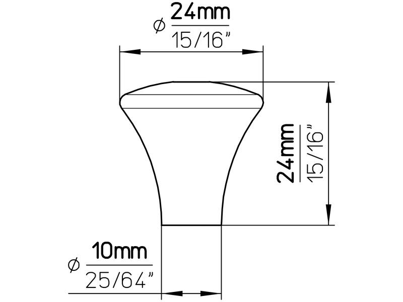 Meubelknop aluminium look 24mm 24x24x24mm