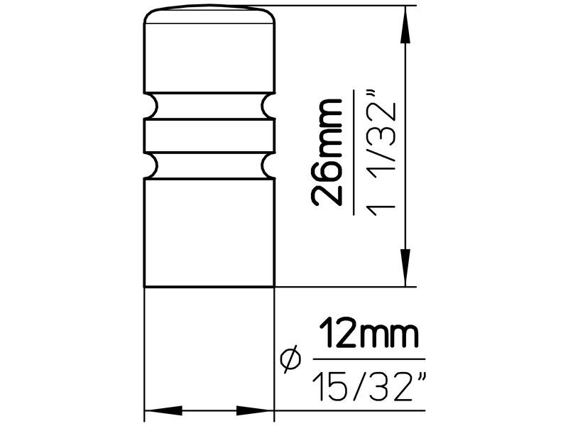 Meubelknop aluminium look 12mm 12x12x26mm