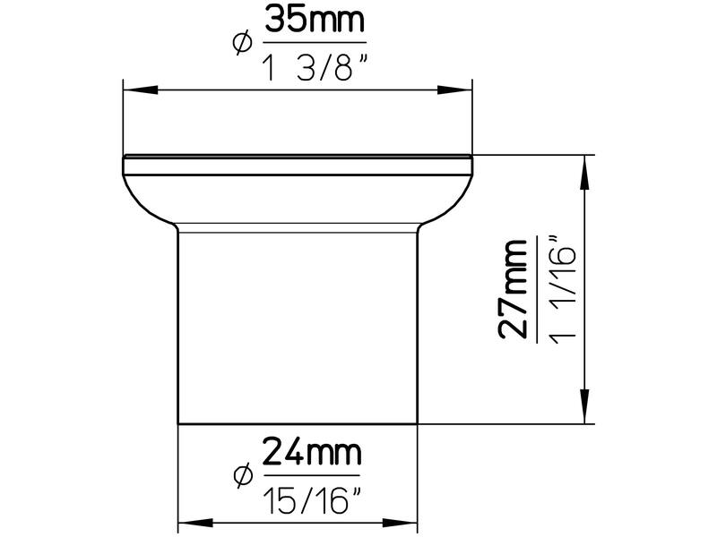 Meubelknop RVS Solid 35mm 35x35x27mm