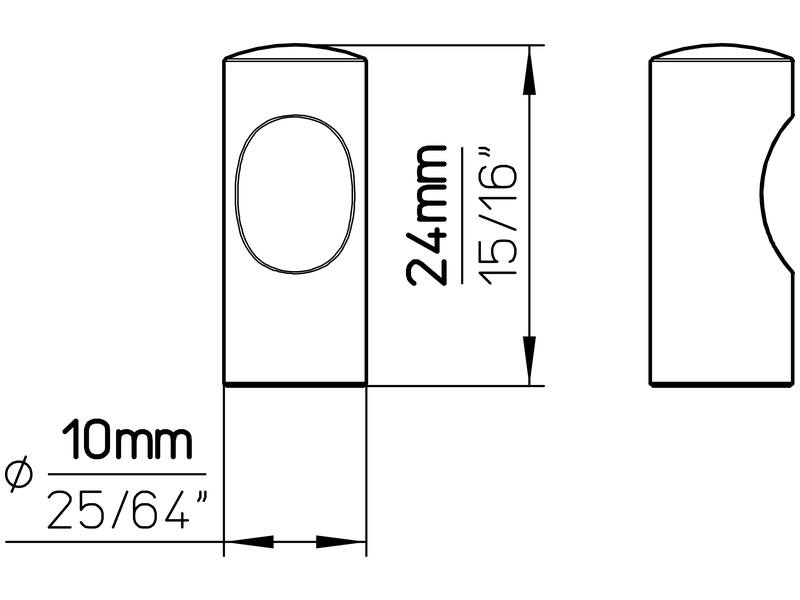 Meubelknop RVS 10mm 10x10x24mm