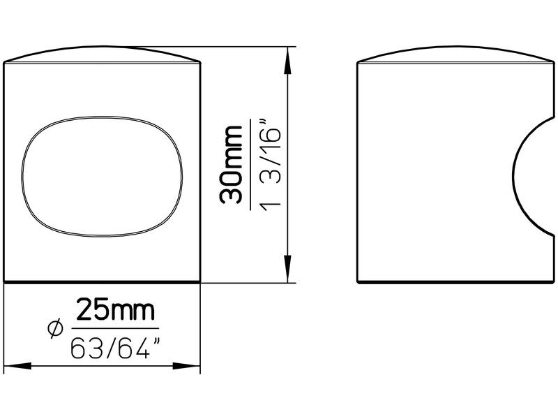 Meubelknop RVS 25mm 25x25x30mm