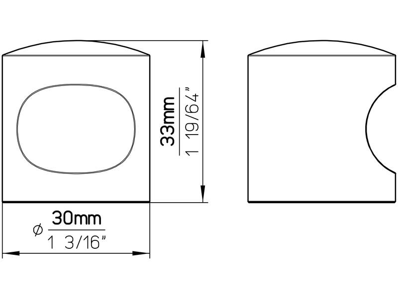 Meubelknop RVS 30mm 30x30x33mm
