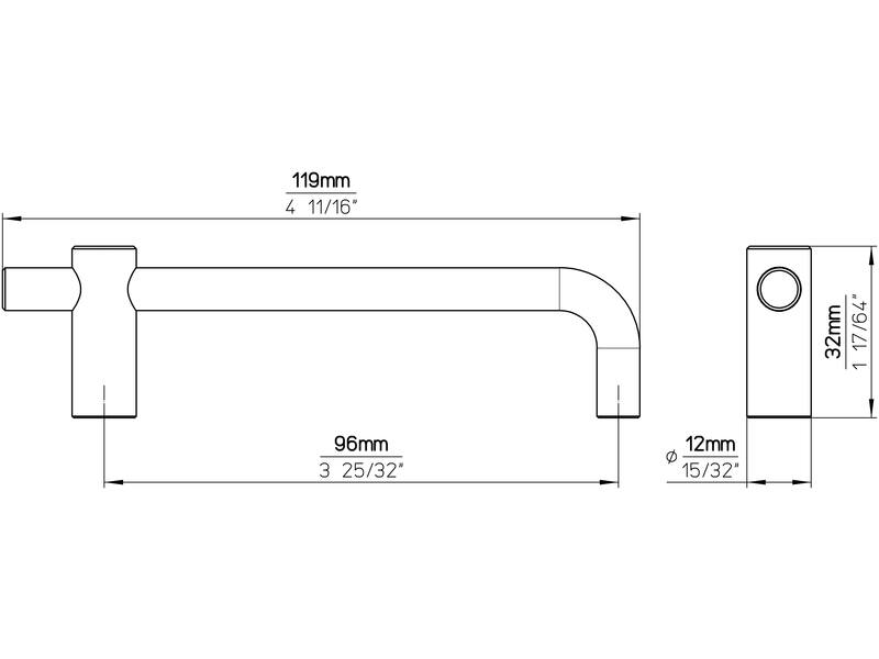 Meubelgreep RVS 96mm 119x12x32mm