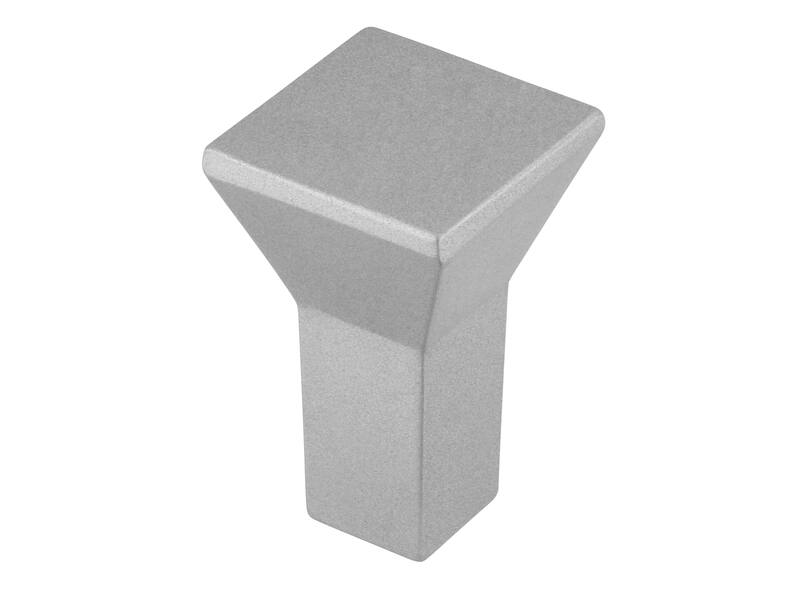 Meubelknop aluminium look 16mm 15x15x24mm