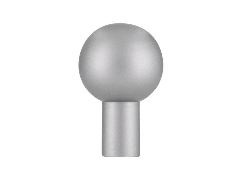 Meubelknop aluminium look bol 16mm 16x16x25mm