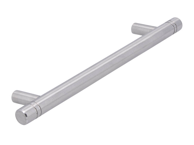 Meubelgreep RVS T-model 128mm met groef 166x10x26mm