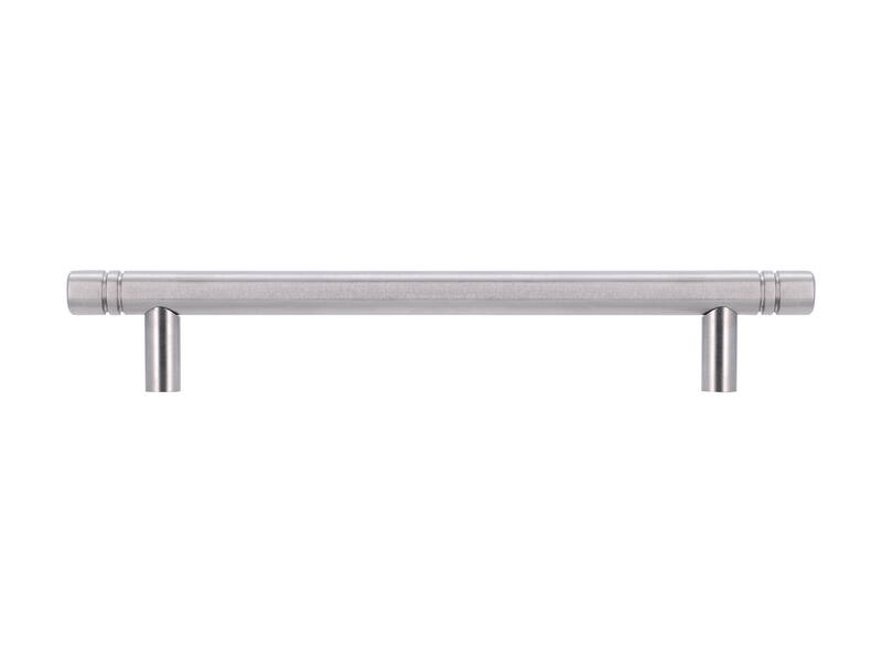 Meubelgreep RVS T-model 128mm met groef 166x10x26mm